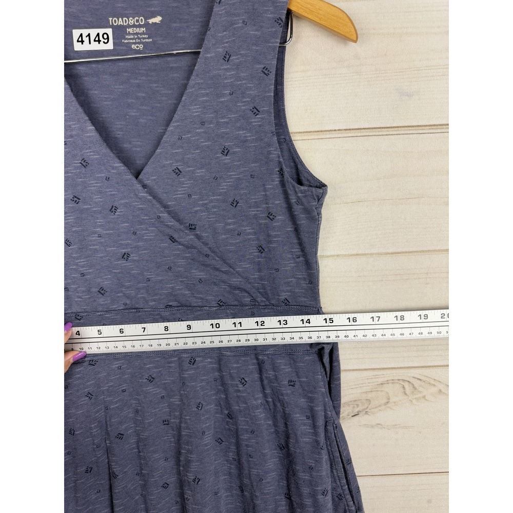 Toad&Co Sleeveless Wrap Midi Dress in Heather Navy - Picture 6 of 8